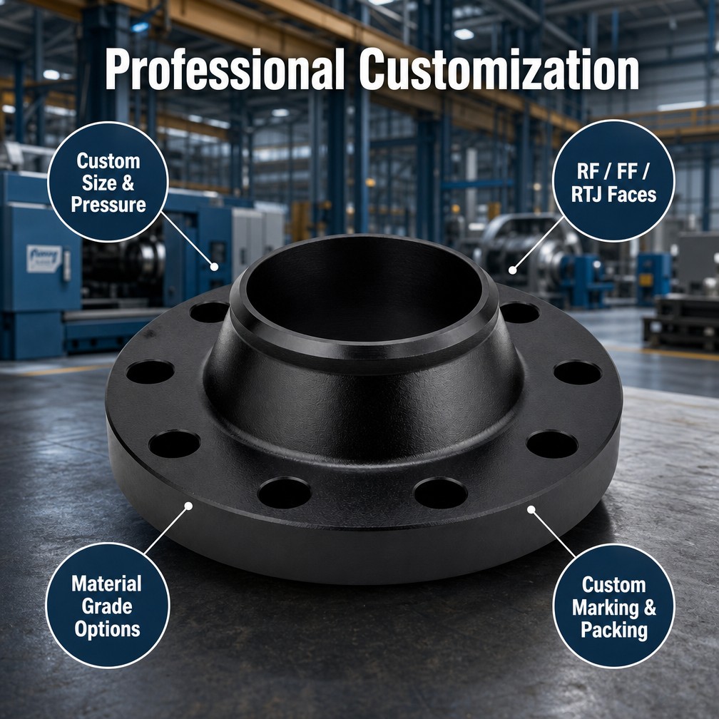 JIS B2220 5K 10K 16K 20K Alloy Steel ASTM A182 F11 Weld Neck Black Painted RF Big Size CMM Inspected Normalized Flange