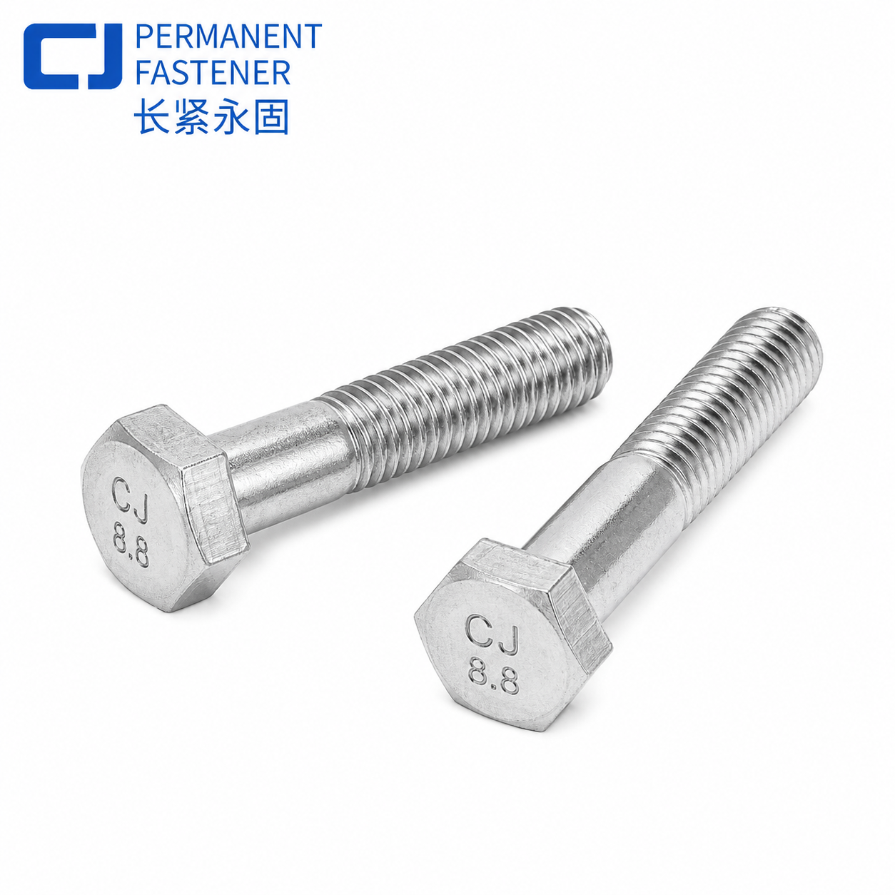M8x1.25 DIN 933 Class 8.8 &amp; 10.9 Zinc Plated Stainless Steel 304 Full Thread Hex Head Bolts with Washers &amp; Nut Changjin Brand