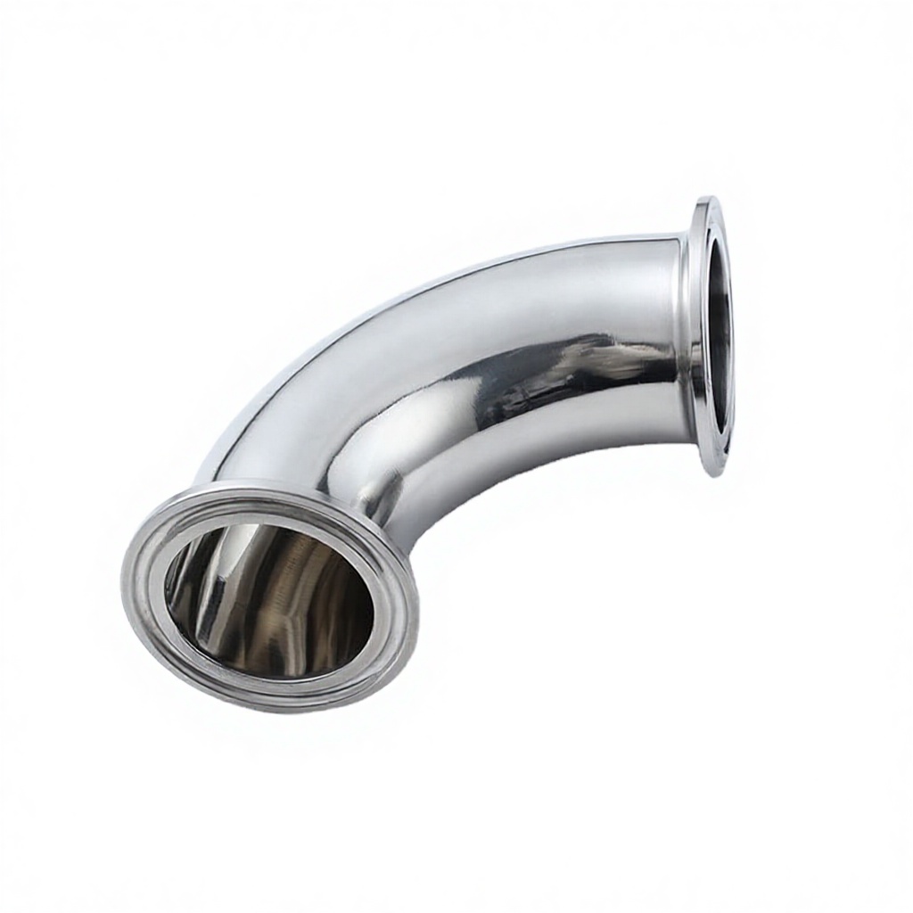 Food Grade Sanitary Stainless Steel 304/316L Forged Low Pressure Smooth Tri-clamp Weld 90 45 Degree Elbow Pipe Fittings 3-Year