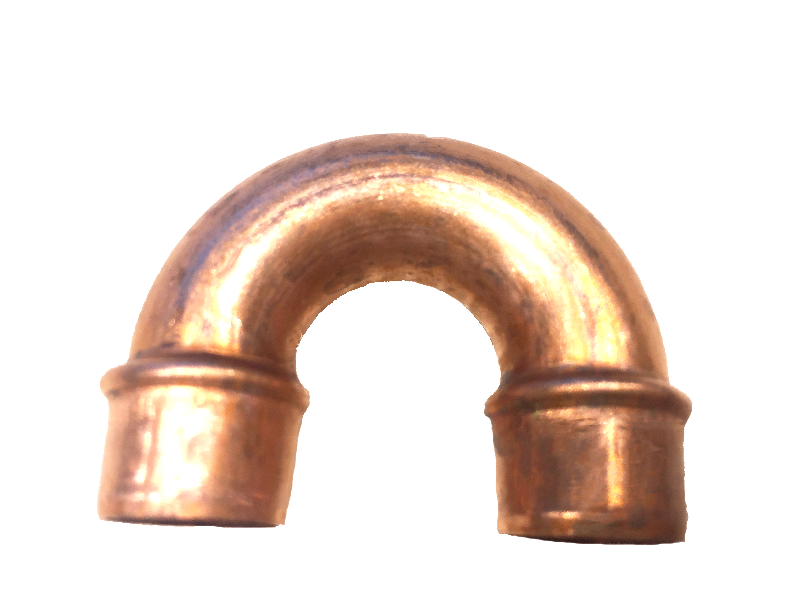 JY Brand Reducing Bending Refrigeration Spare Part Fitting 180 Degree Copper Elbow Smooth Surface 0.25 Mounting Hole Hard Pipes