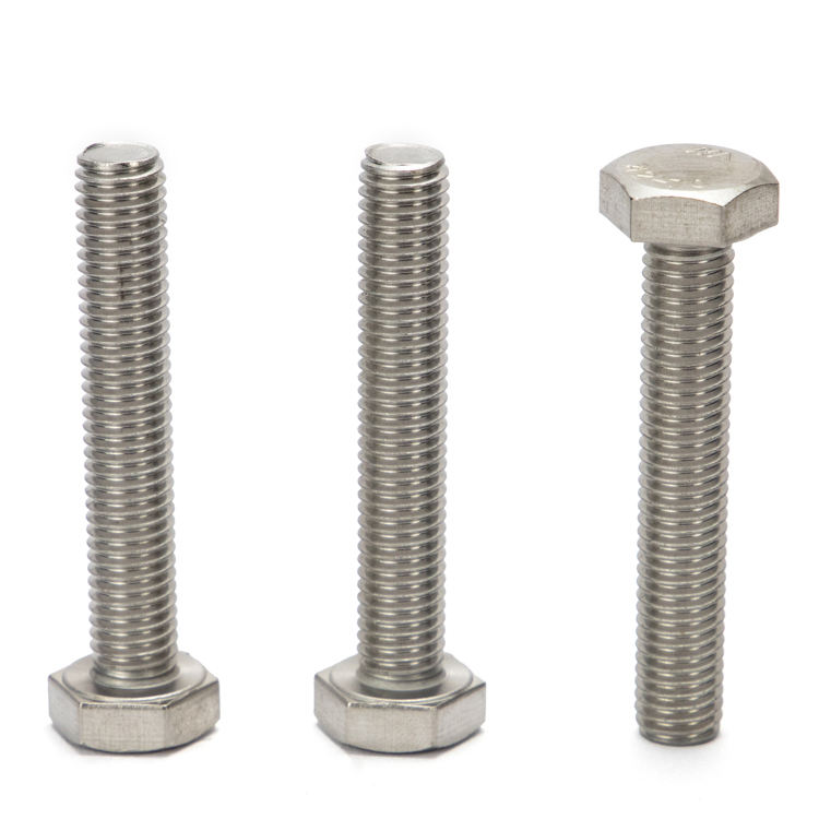 316L Stainless Steel DIN933 Hex Bolt A4-70 Full Thread Hexagon Head Bolt for Engineering Assembly