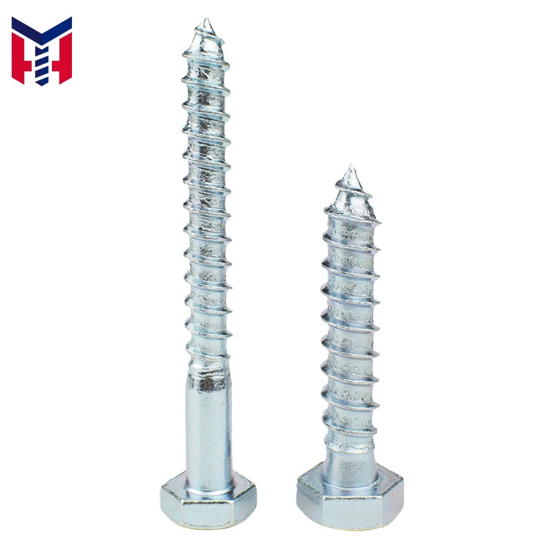 Heavy Duty DIN 571 Hex Lag Bolt Full Thread Wood Screw For Wood Structure Fence Deck Timber Construction