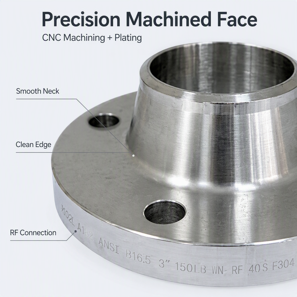 Carbon Steel A105 Weld Neck Flange ANSI B16.5 Class 300 RF Pipeline Flange for Power Industry