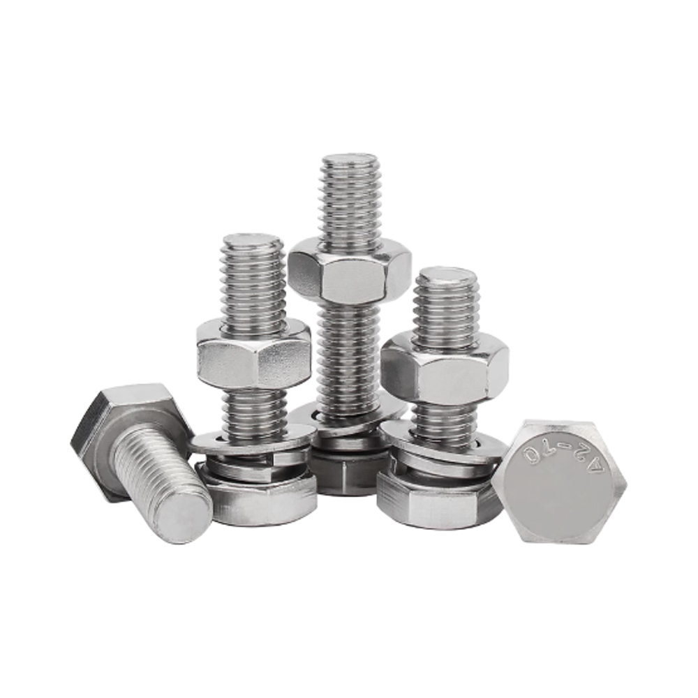 Imperial 5/16" Full Thread Hex Bolts 304 Stainless Steel Silvery Hexagon Head Class 10.9 &amp; 12.9 Grade Plain Finish Custom Sizes