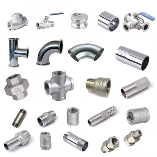 304 316 High Quality Threaded Welded Stainless Steel Pipe Fittings Tee Coupling and Elbow Fittings