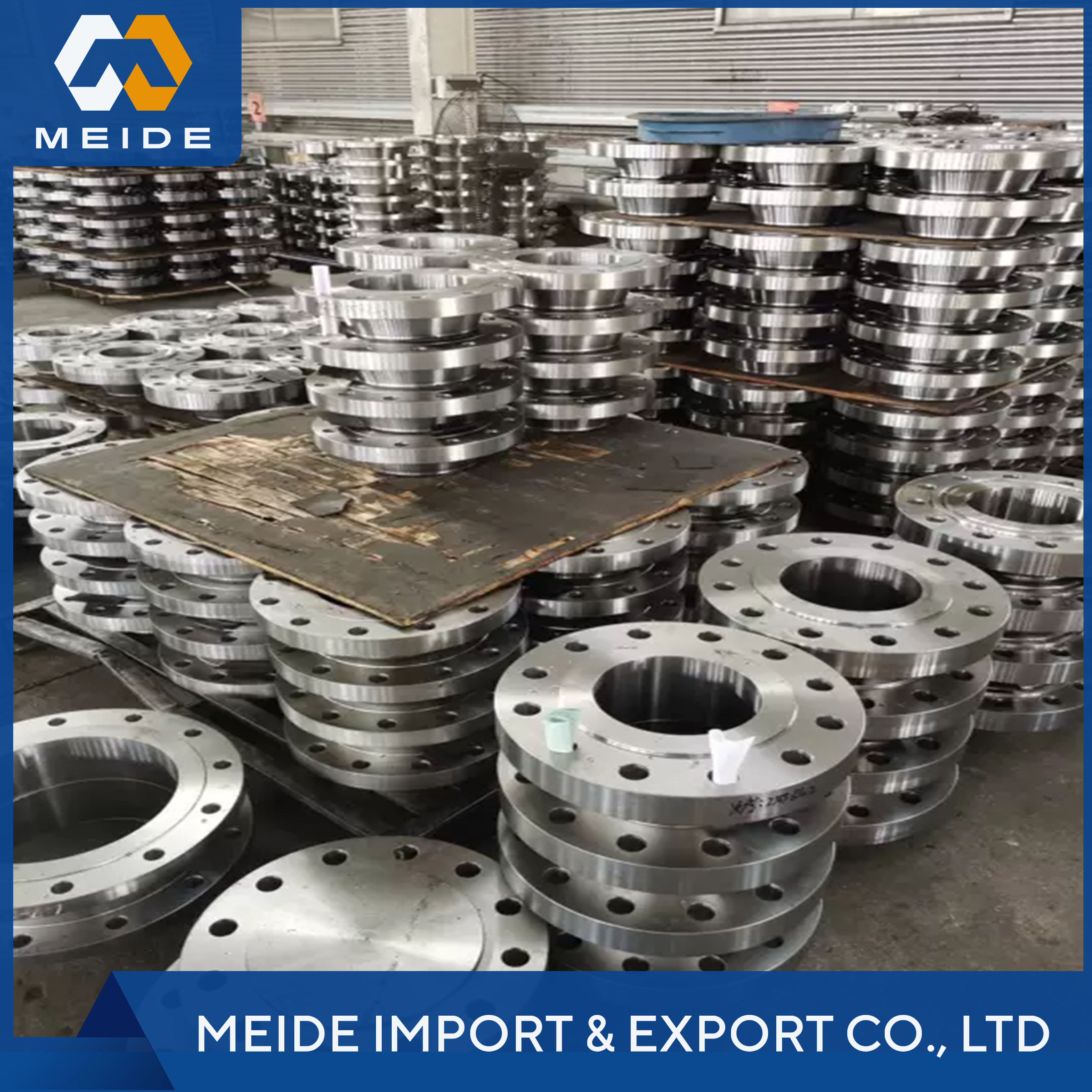 Meide Q355D Carbon Steel Forged Rings High-Strength Flanges | Precision Rolled Flaw Tested | OEM/ODM Industrial Use | Shandong