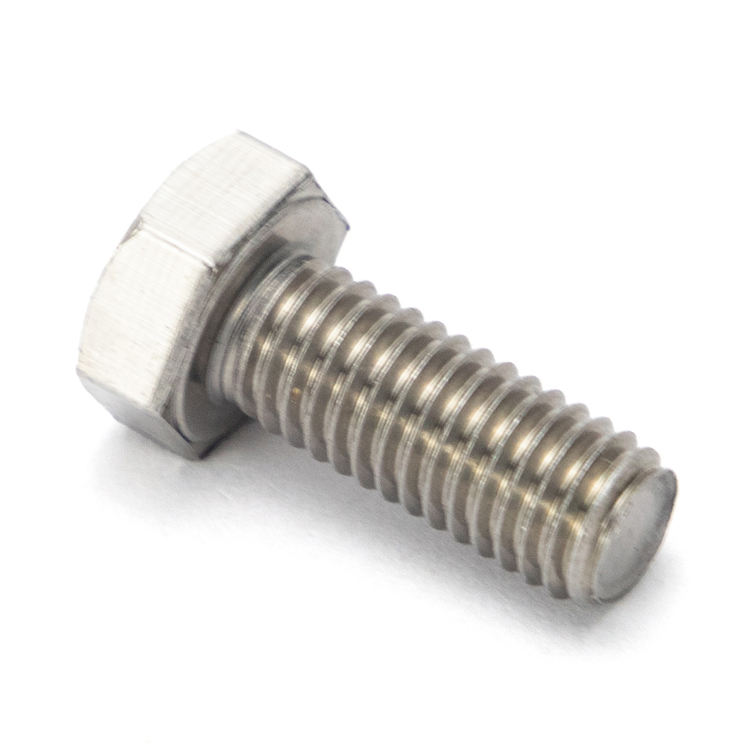 316L Stainless Steel DIN933 Hex Bolt A4-70 Full Thread Hexagon Head Bolt for Engineering Assembly