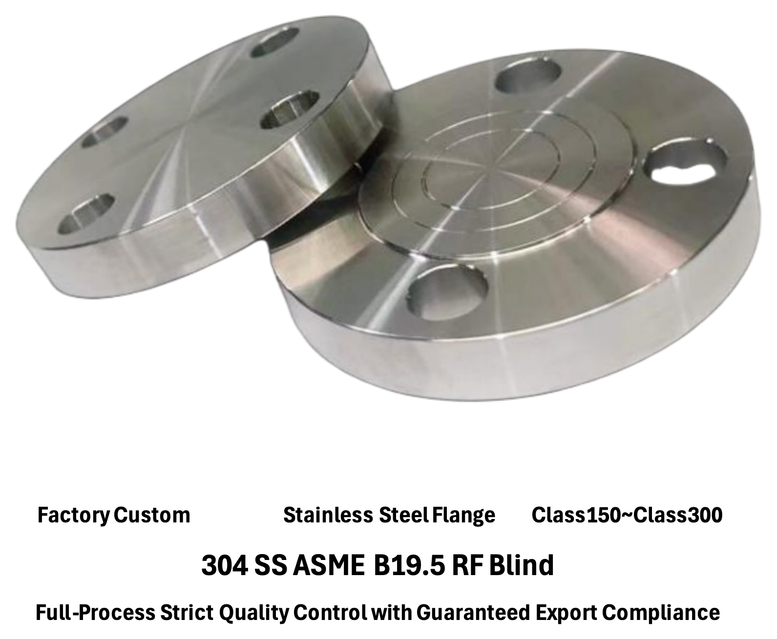ASME B16.5 RF Blind Flange 304 316L Stainless Steel Forged Blind Flange Class150 RF Blank Flange For Pipeline End Cap
