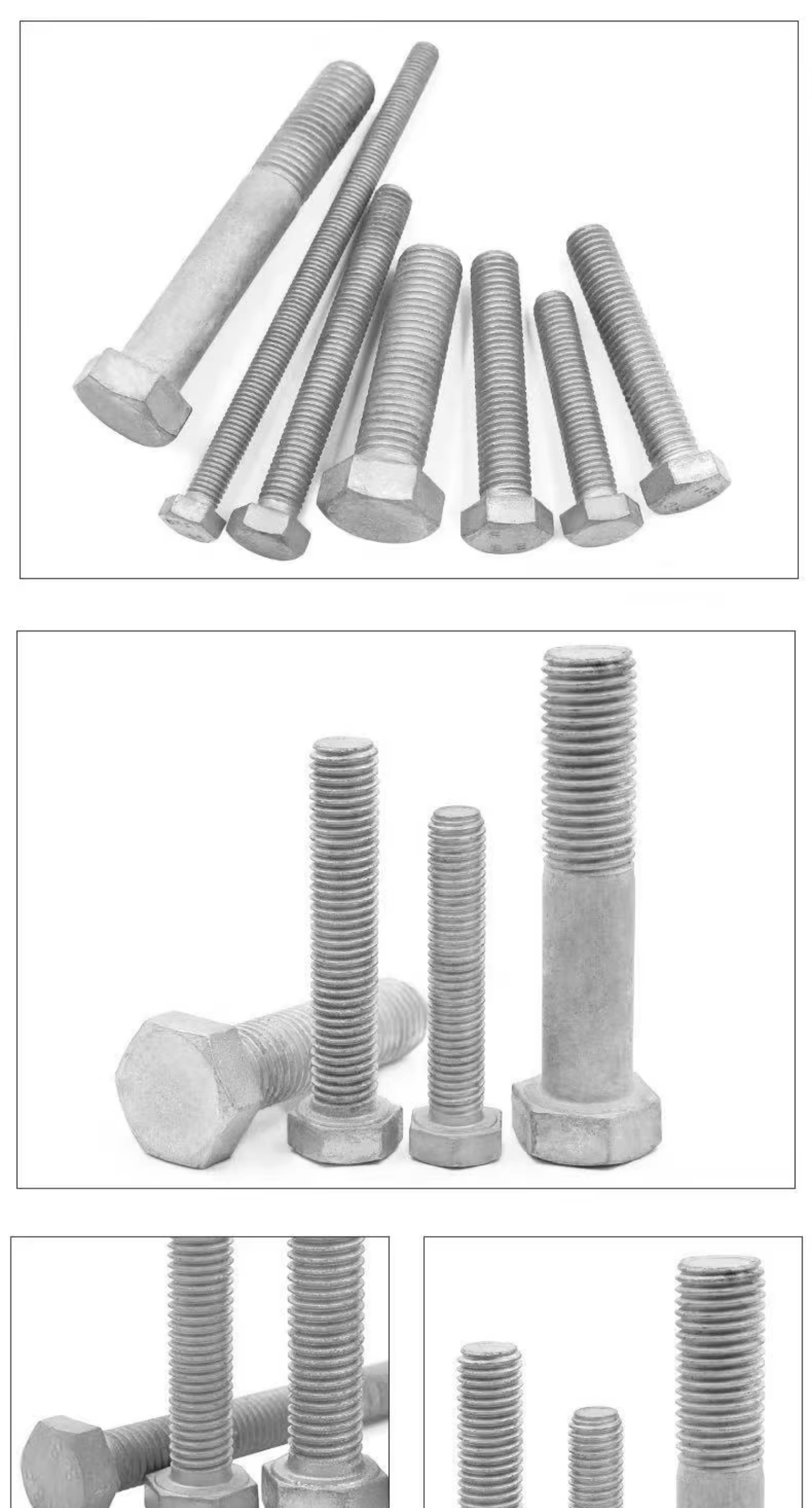 Hot Dip Galvanized ASME B18.2.1 A193 B7 Alloy Steel Heavy Hex Bolts M12 M16 M20 Fasteners for Steel Structure
