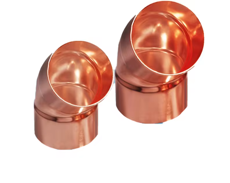 JY Brand Reducing Bending Refrigeration Spare Part Fitting 180 Degree Copper Elbow Smooth Surface 0.25 Mounting Hole Hard Pipes
