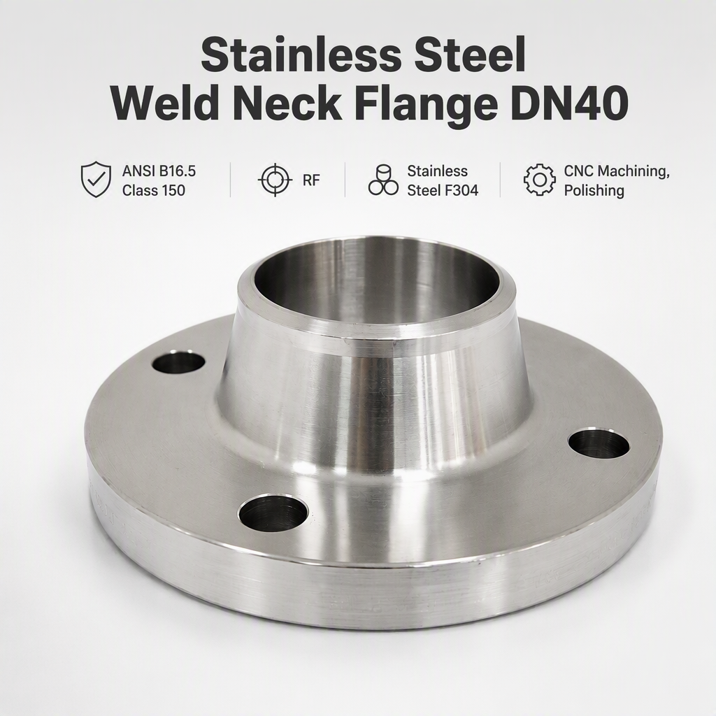 Stainless Steel Weld Neck Flange DN40 RF ANSI B16.5 Class 150 Pipeline Connection