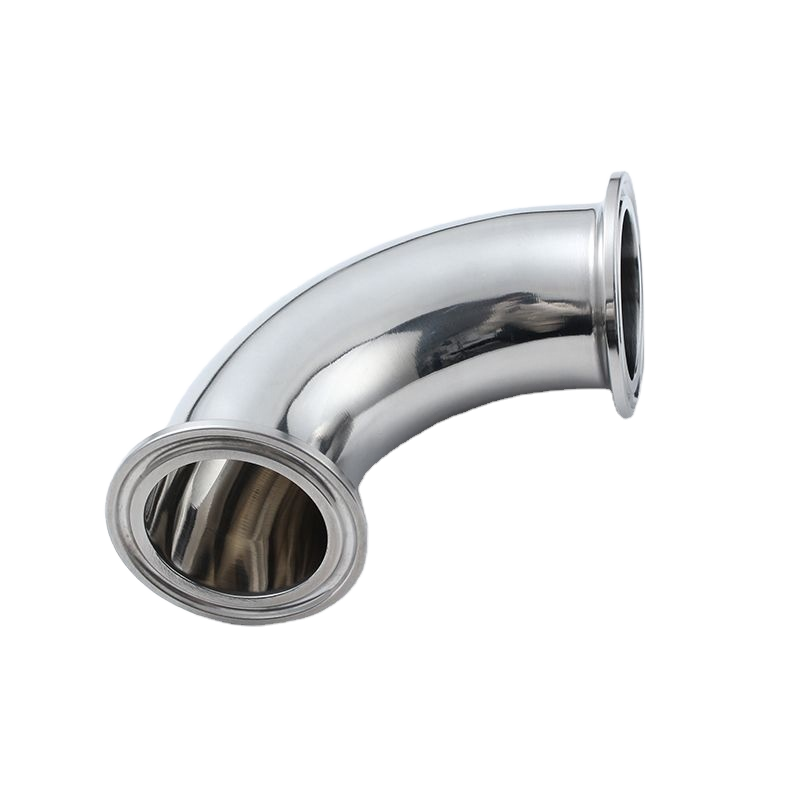 Food Grade Sanitary Stainless Steel 304/316L Forged Low Pressure Smooth Tri-clamp Weld 90 45 Degree Elbow Pipe Fittings 3-Year