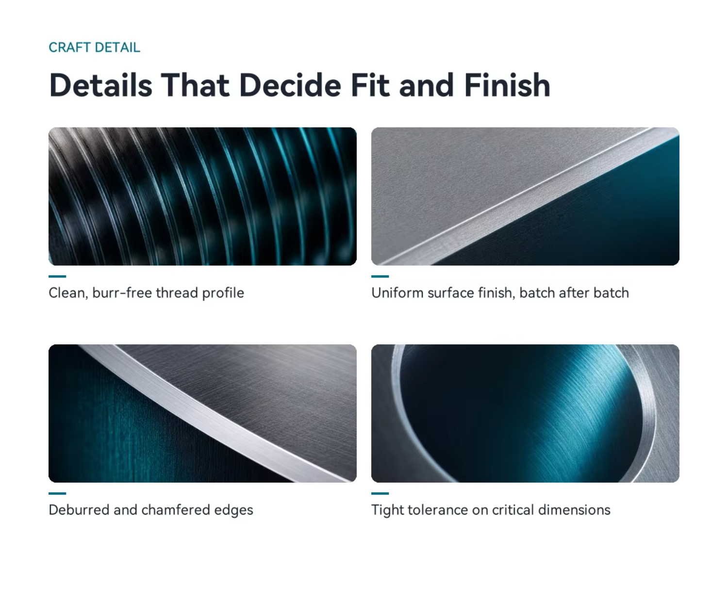 Precision CNC Milling Parts With Tapping And Threading Service For Threaded Metal Fittings Per Customer Drawings