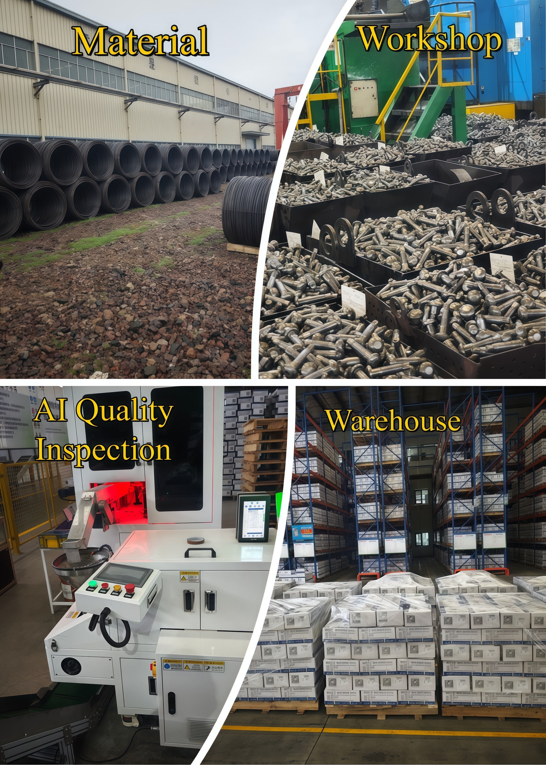 M8x1.25 DIN 933 Class 8.8 & 10.9 Zinc Plated Stainless Steel 304 Full Thread Hex Head Bolts with Washers & Nut Changjin Brand