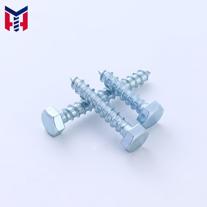 Heavy Duty DIN 571 Hex Lag Bolt Full Thread Wood Screw For Wood Structure Fence Deck Timber Construction