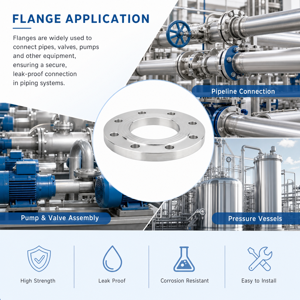OEM Custom Class 150 300 600 2500 Stable Structure Slip-on Stainless Steel Flat Face Flange for Fluid Chemical Pipeline