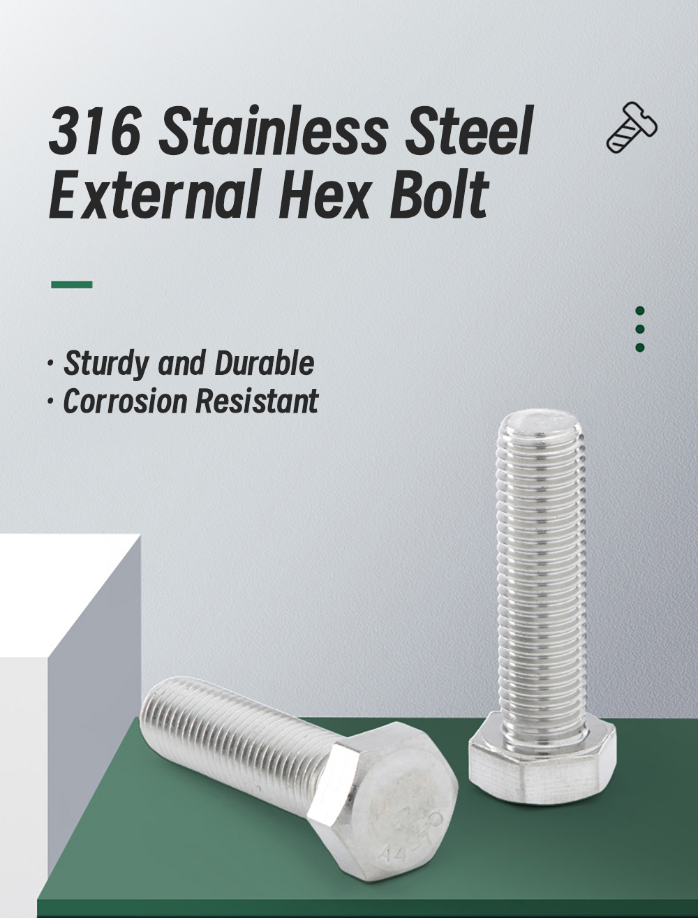 High Tensile Strength Grade Steel External Hexagon Hex Head Bolts Heavy Machinery Fastening DIN931 Industrial Half Thread Bolt