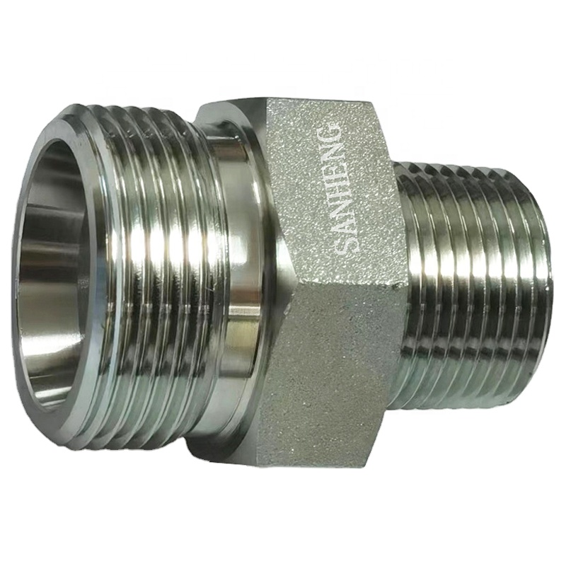 Sanheng Metric NPT Male Threaded Straight Pipe Fittings Hydraulic Forged Adapter With High Quality 1CN 1DN Connectors