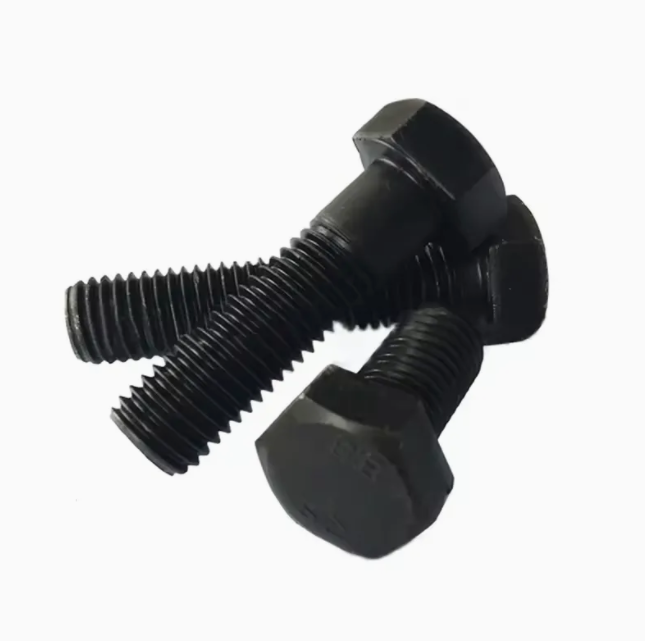 Grade 8.8 10.9 12.9 Black Heavy Hexagonal Hex Head Bolts M10 M12 M16 M20 Carbon Steel Alloy Bolts and Nuts