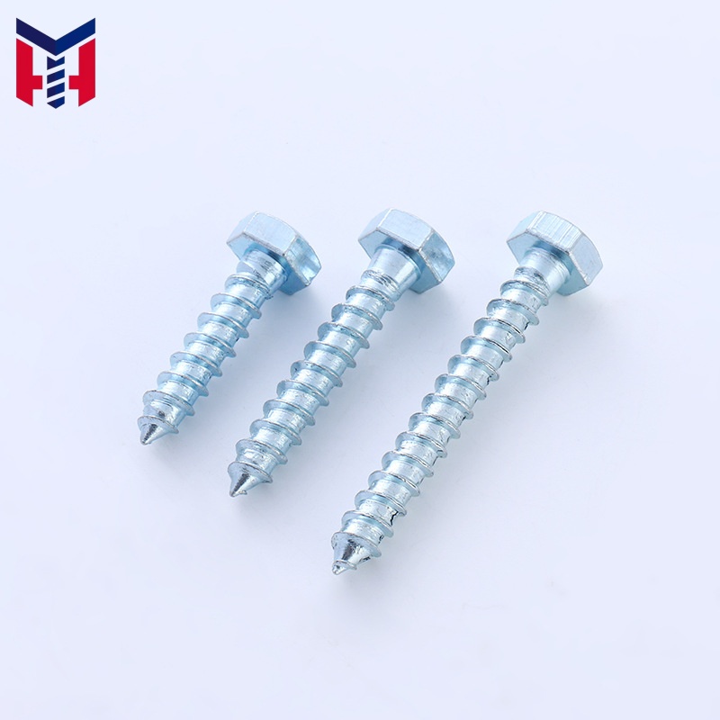 Heavy Duty DIN 571 Hex Lag Bolt Full Thread Wood Screw For Wood Structure Fence Deck Timber Construction