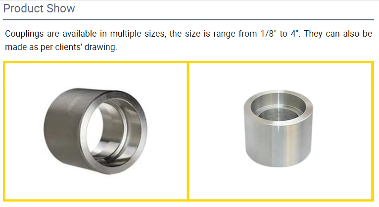 High Quality ASME B16.11 ASTM A105 Forged Carbon Steel High Pressure Socket Welding Coupling Pipe Fittings