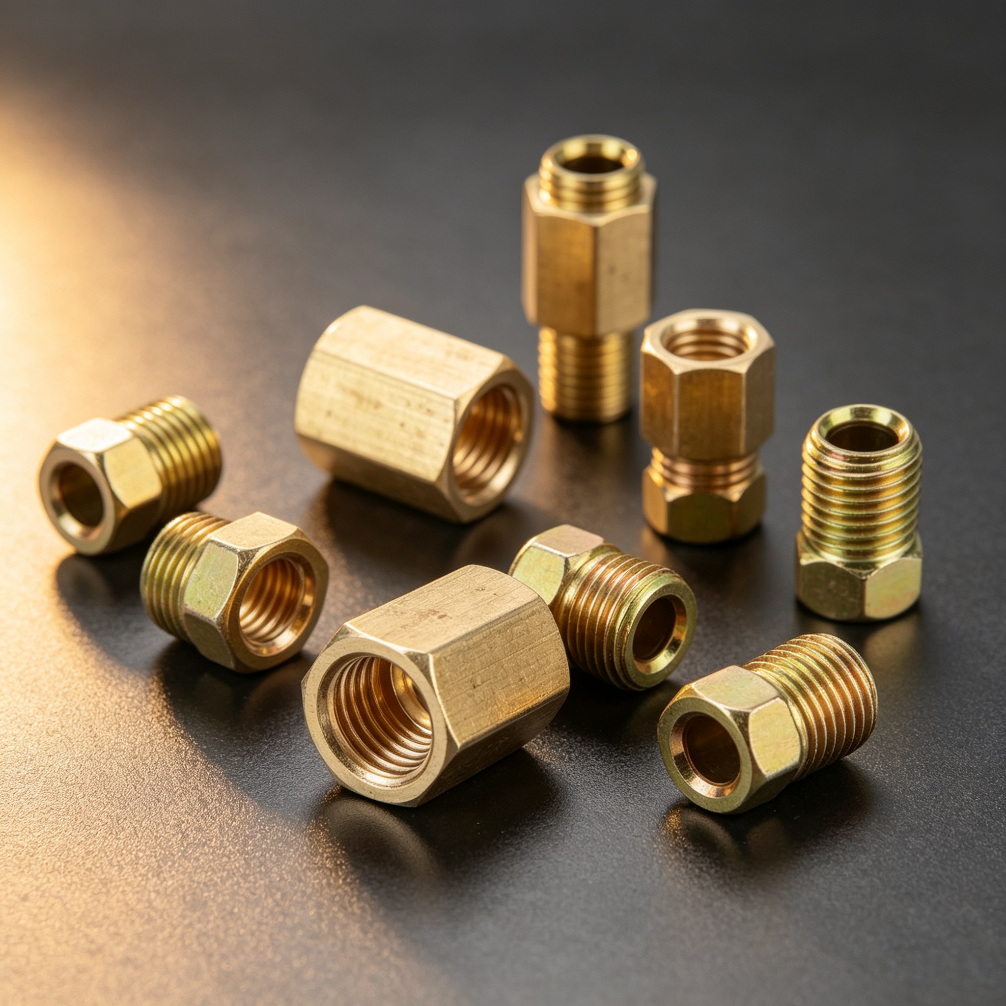 Brass Water Threaded Forged Pipe Fittings Plumber System Straight Hex Nipple Coupler Adapter NPT Male Non-swivel Socket Smooth