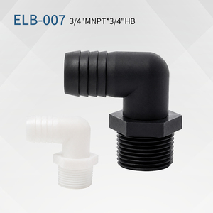 Black Nylon Elbow 3/4 NPT Male Thread to Hose Barb