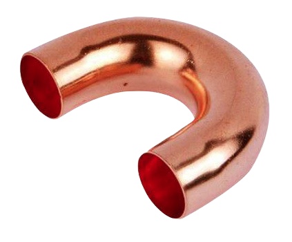 JY Brand Reducing Bending Refrigeration Spare Part Fitting 180 Degree Copper Elbow Smooth Surface 0.25 Mounting Hole Hard Pipes