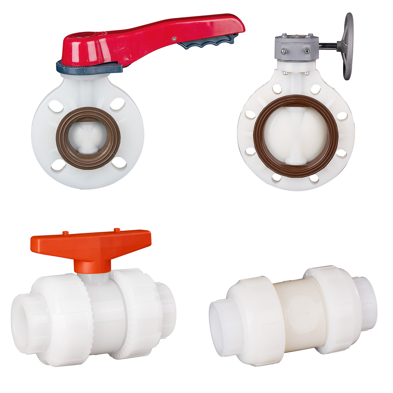 1/2''-4'' PVDF Pipe Fitting 45/90 Degree Elbow Tee Water Pipe Union Valve for Industrial