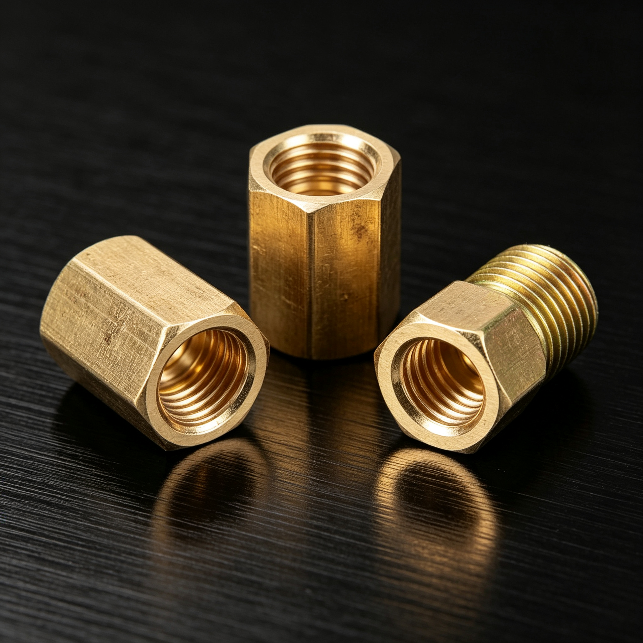 Brass Water Threaded Forged Pipe Fittings Plumber System Straight Hex Nipple Coupler Adapter NPT Male Non-swivel Socket Smooth