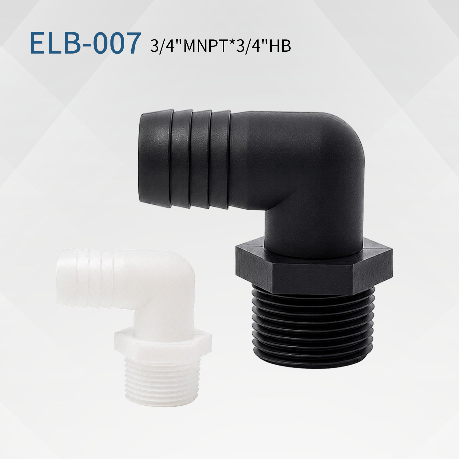 Black Nylon Elbow 3/4NPT Male Thread to 3/4" Hose Connector Threaded Pipe Elbow Barb Fittings