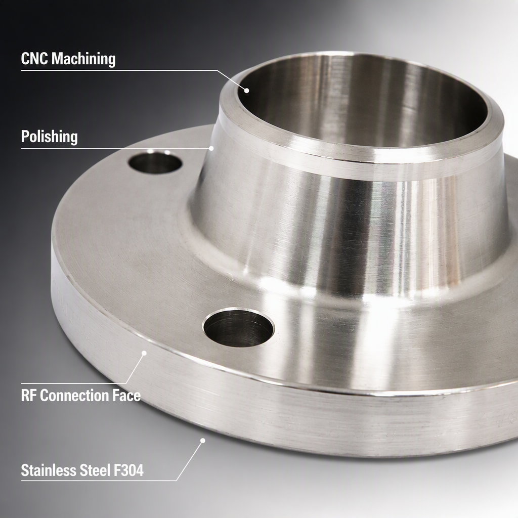 Stainless Steel Weld Neck Flange DN40 RF ANSI B16.5 Class 150 Pipeline Connection