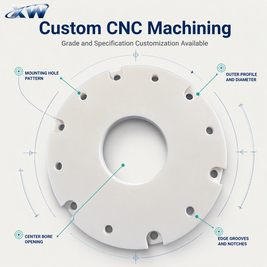 Alumina Ceramic Flange Plate Perforated Ceramic Flange Multi-hole Ceramic Mounting Ring Alumina Ceramic Flange Gasket