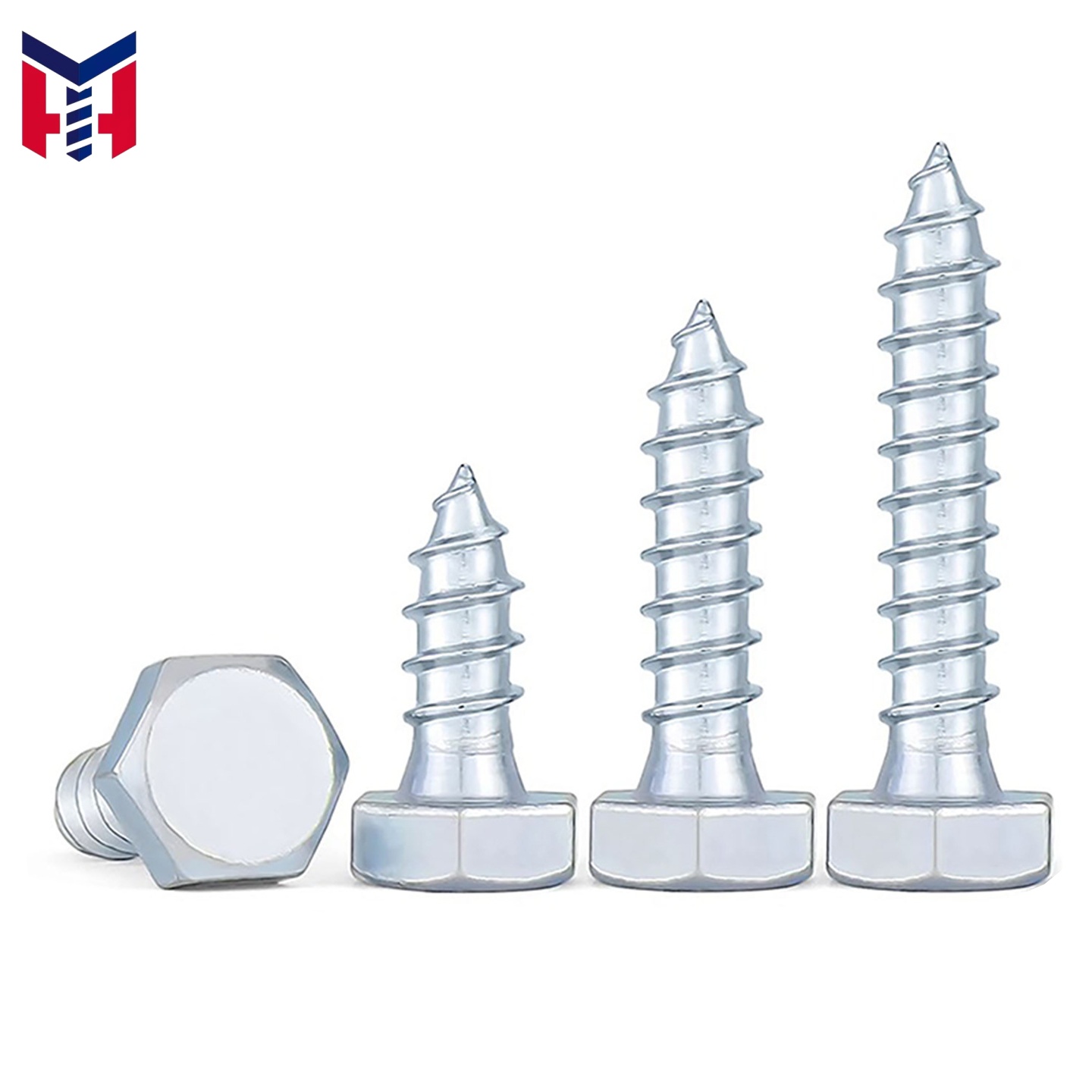 Heavy Duty DIN 571 Hex Lag Bolt Full Thread Wood Screw For Wood Structure Fence Deck Timber Construction
